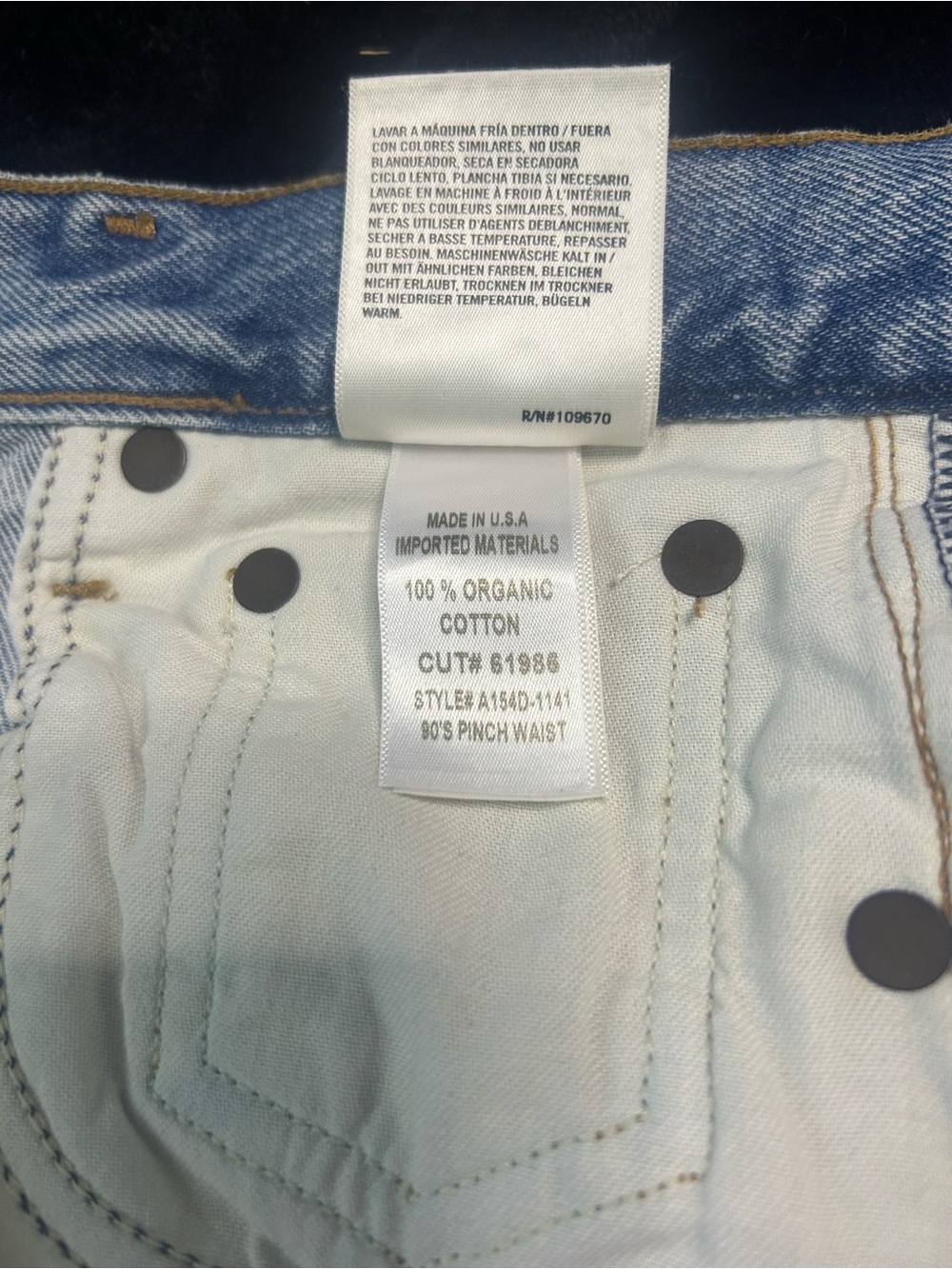 Agolde 90s Pinch Waist High Rise Straight Jeans, Size 24, Cropped, Light Wash, - Picture 11 of 12